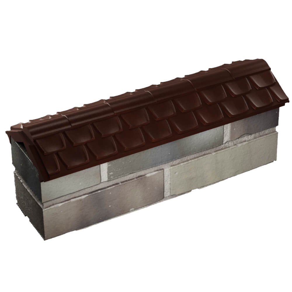 Парапет Zking Эльбрус Коричневый с посадкой на 0.5 кирпича (130мм)