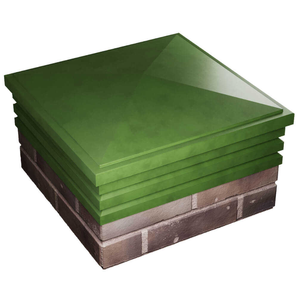 Колпак Zking Бона ХайТек Зеленый на столб 2х2 кирпича (513х513мм)