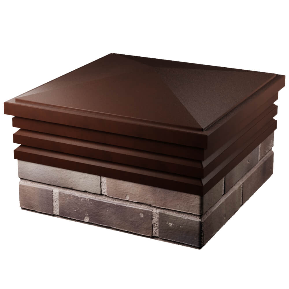 Колпак Zking Бона ХайТек Коричневый на столб 2х2 кирпича (513х513мм)