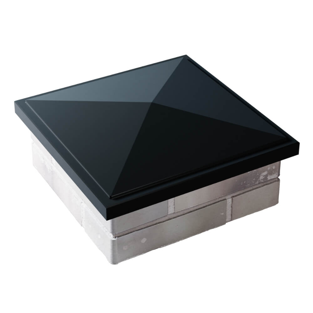 Колпак Zking БонаМоно Черный на столб 1.5х1.5 кирпича (385х385, 400х400мм)